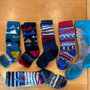 Lots of 6 pairs Smartwool, Bridgedale & Fit socks-Kids small